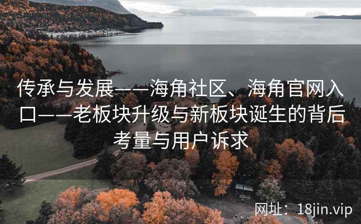 传承与发展——海角社区、海角官网入口——老板块升级与新板块诞生的背后考量与用户诉求